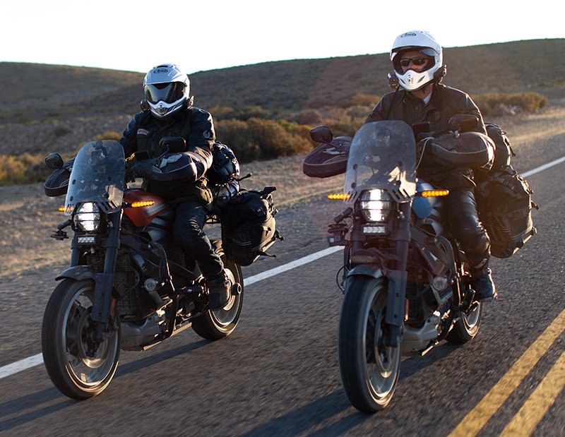 Belstaff Long Way Up Charley and Ewan riding